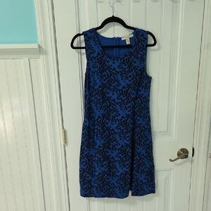 Lark & Ro Black and Blue Sheath Mini Dress